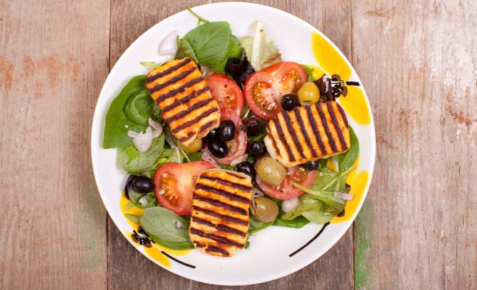 Baked Halloumi with Sun-Dried Tomatoes