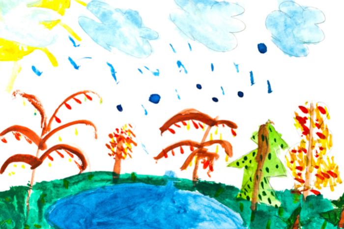 rainy season drawings for kids